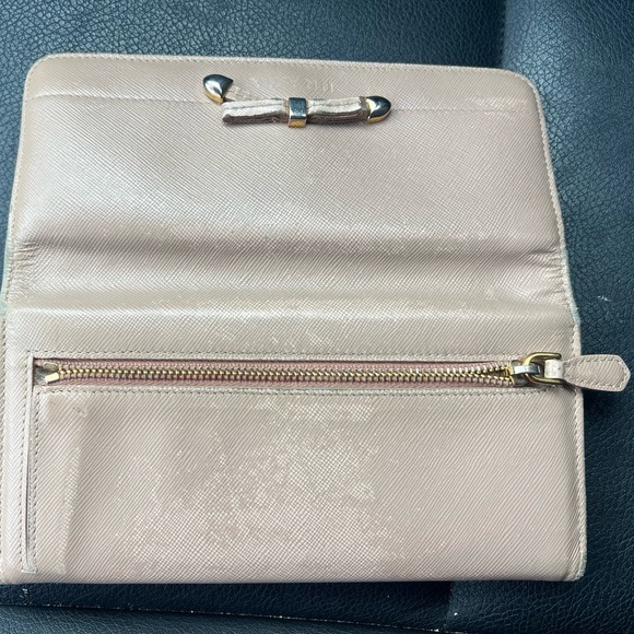 Prada Taupe Wallet with Bow Detail - Picture 9 of 9